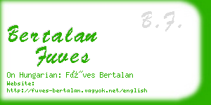 bertalan fuves business card